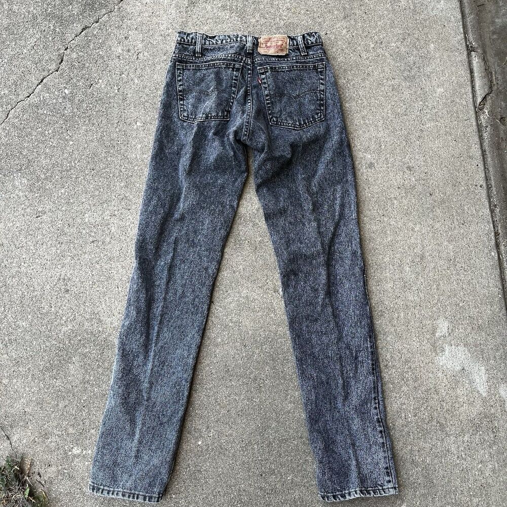 Levis 505 30x33 Black Regular Fit Straight Leg Men Jean Made in USA Vintage 90’s - Picture 6 of 16